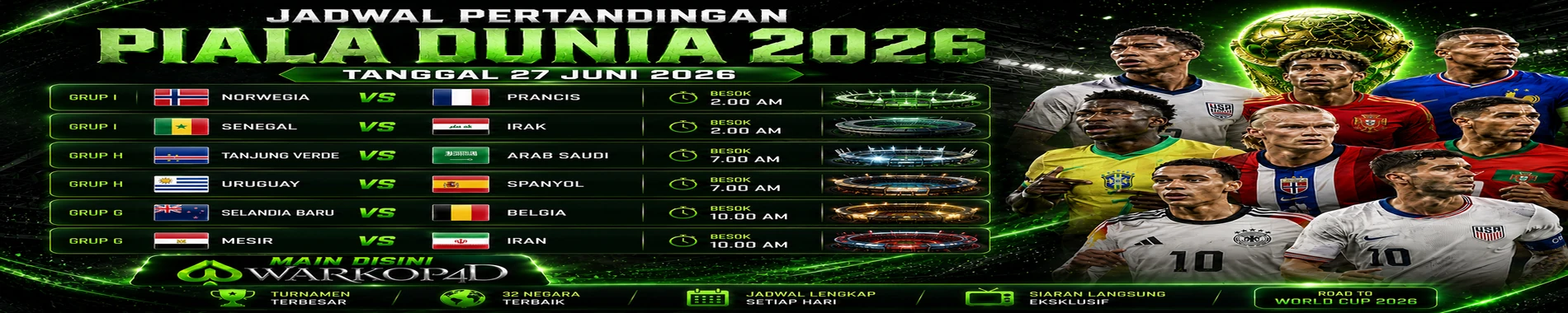 JADWAL PERTANDINGAN PIALA DUNIA 2026